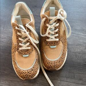 Madewell Tan and Cream Leopard-Print Sneakers